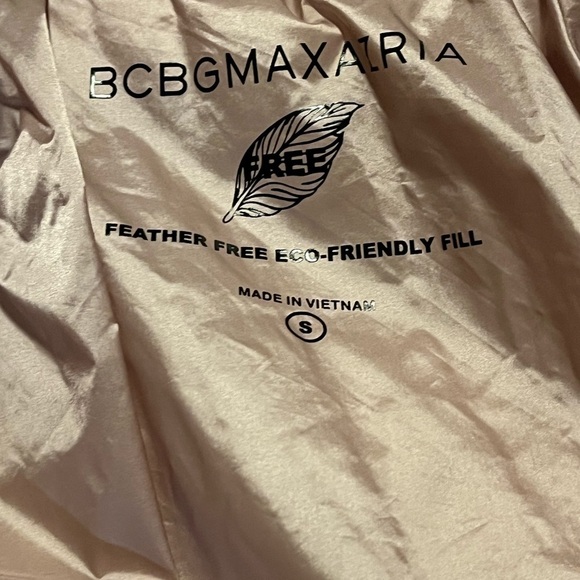 BCBGMAXAZRIA Feather Free Eco Friendly Fill Dusty Rose Jacket Sz Small - Picture 8 of 10